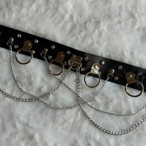 Dolls Kill Chain and Rhinestone Bondage Fashion Belt